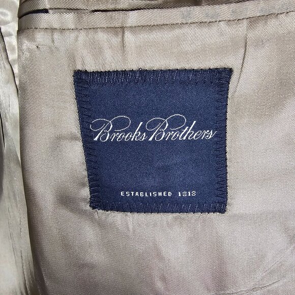 Brooks Brothers Blazer Silk Linen Wool Blend 2 Button Navy Blue Men Size 44L - Picture 3 of 14